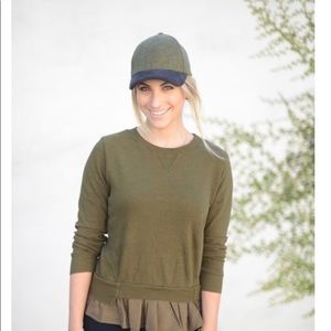 Clu Green Ruffled Sweatshirt cupcakes and cashmere